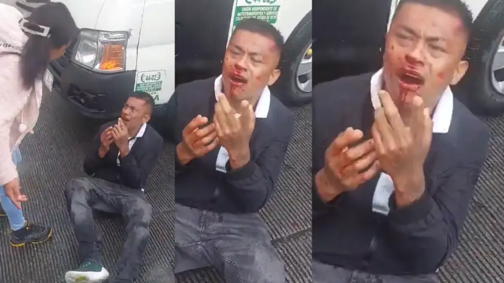 VIDEO | Pasajeros capturan a asaltante de transporte público y lo golpean en Edomex