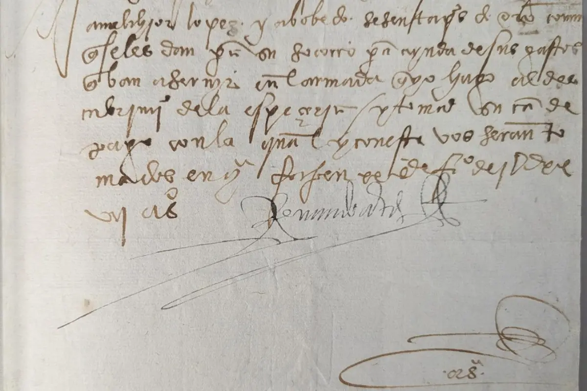 Manuscrito firmado por Hernán Cortés Foto: FBI