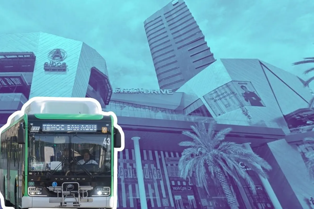 El transmetro Cuauhtémoc - San Agustín - Gómez Morín te lleva al centro comercial Fashion Drive de San Pedro. Foto: Facebook Metrorrey / Google Maps