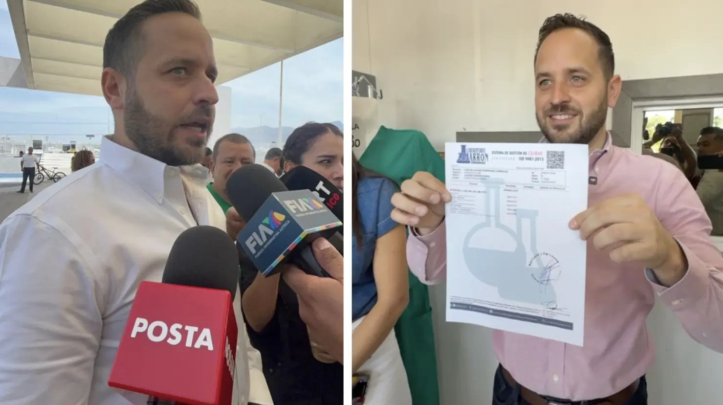Alcalde de Piedras Negras responde a polémica con prueba antidoping / Fotos: POSTA Coahuila | FB Jacobo Rodríguez  | Canva
