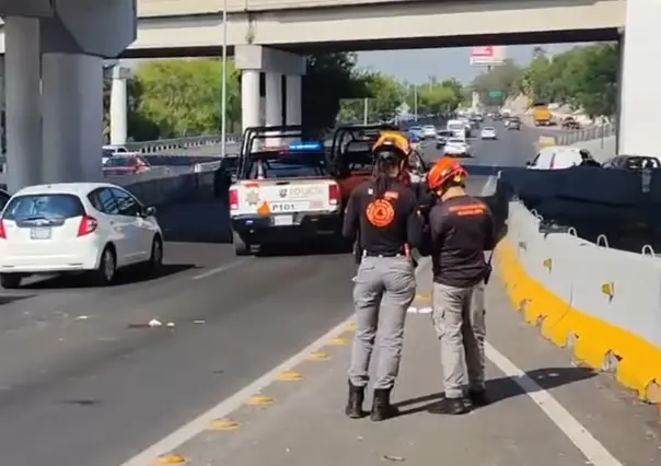 Volcadura deja persona herida en Guadalupe y moviliza a Protección Civil