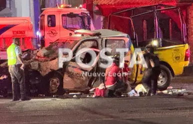 Choque de patrullas deja a tres policías heridos en Monterrey