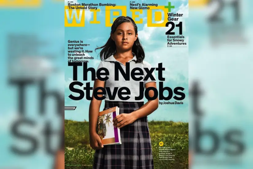 Portada de Wired dedicada al logro académico de la alumna tamaulipeca Paloma Noyola. Foto: Ramón Sánchez