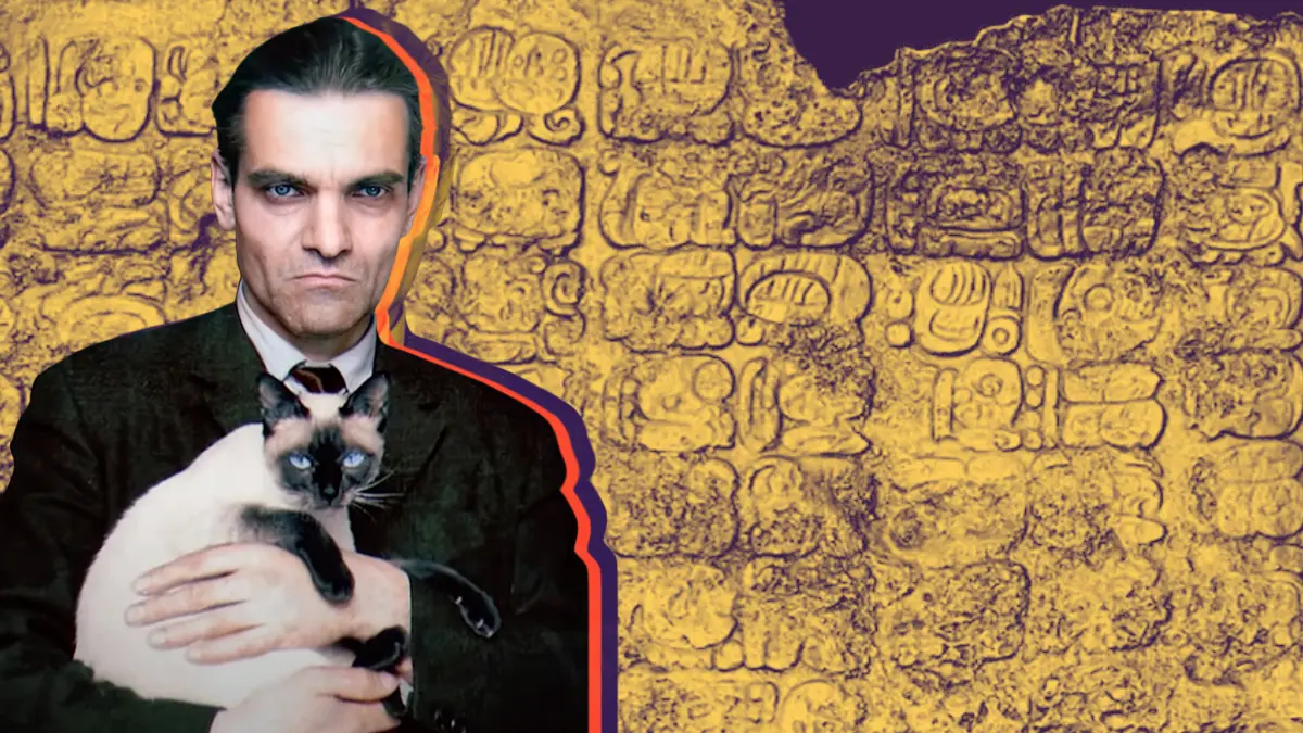 Yuri Knórosov nunca visitó Yucatán y tiene una estatua en Mérida junto a su gato Foto: Canva/INAH