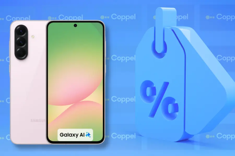 Coppel tiene este celular Samsung Galaxy A56 color rosa con el 27% de descuento