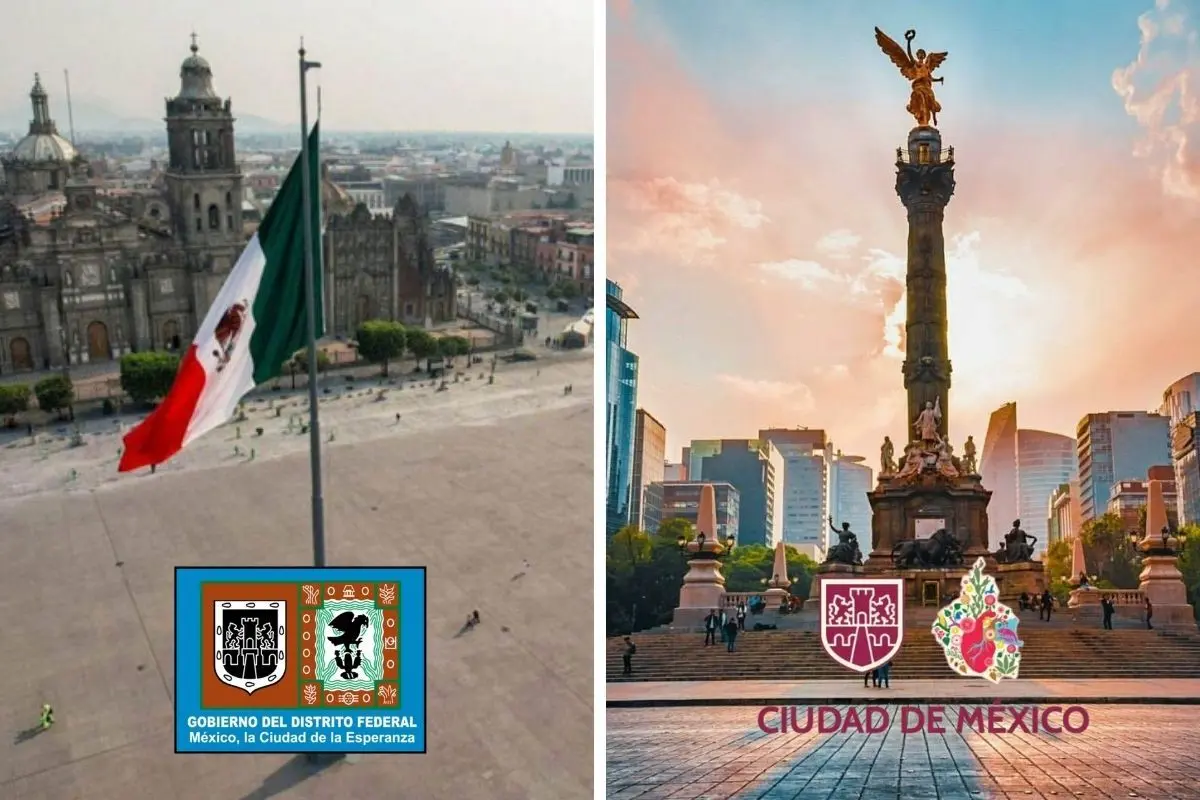 Bandera de México en el Zócalo de CDMX y Ángel de la Independencia. Foto: Freeepick | Canva