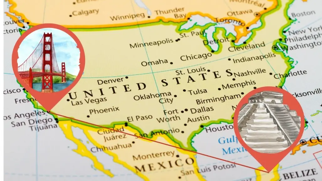 De Mérida a California: distancia en línea recta con el estado de EE.UU. con más migrantes yucatecos