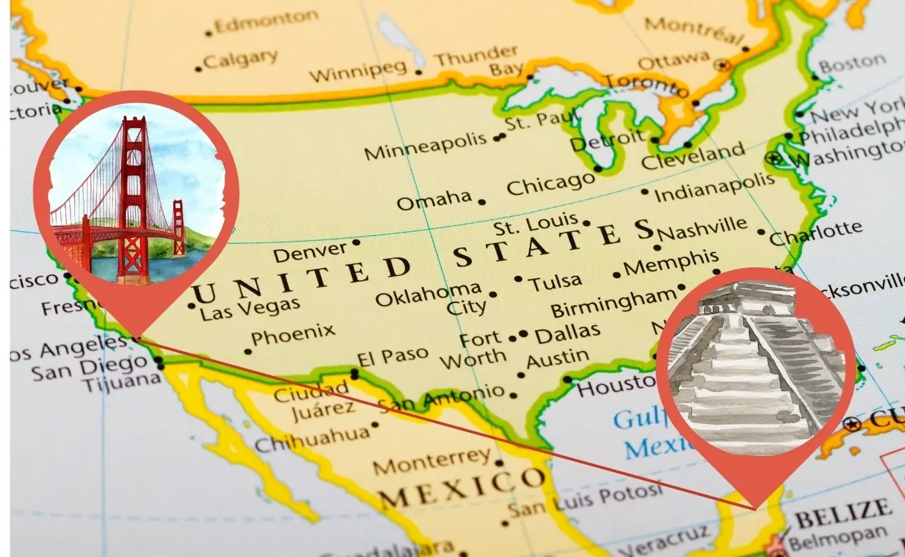 ¿Cuál es la distancia en línea recta desde Yucatán a California? Foto: Canva