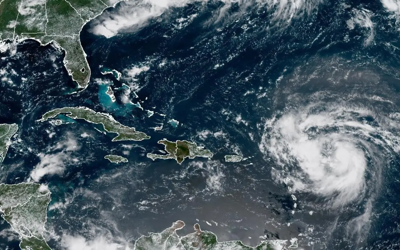 Vista satelital de huracán Erin. Foto: National Oceanic and Atmospheric Administration