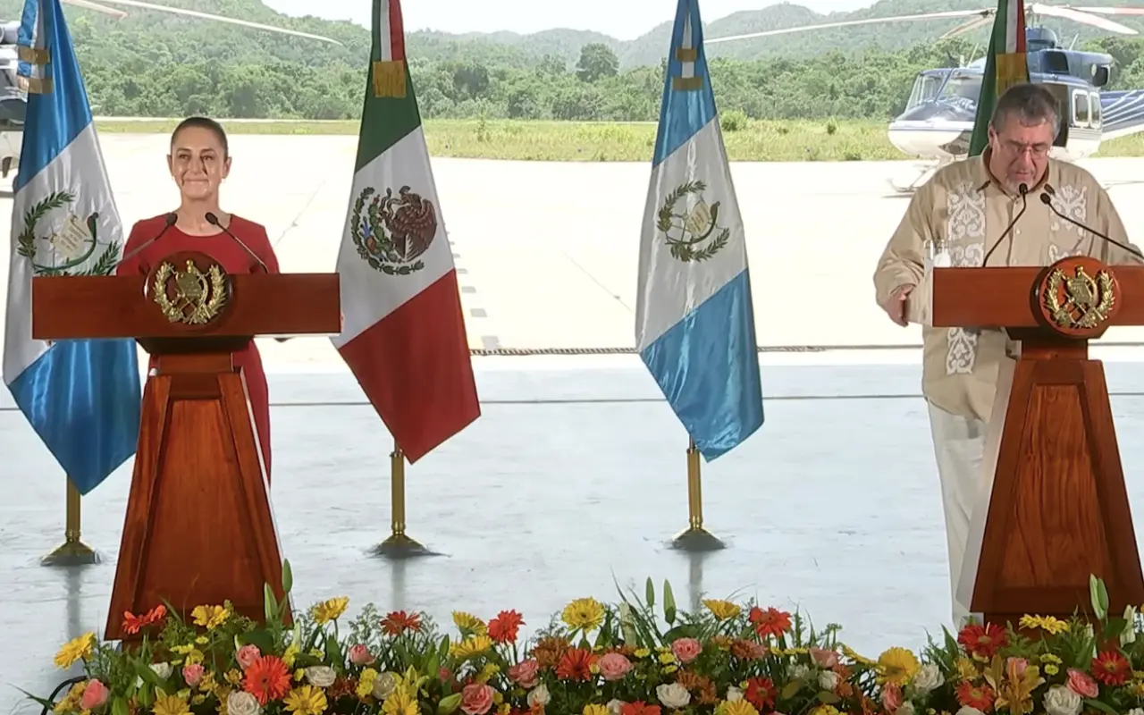 Claudia Sheinbaum y Bernardo Arévalo. Captura de pantalla: YouTube (Gobierno de México)