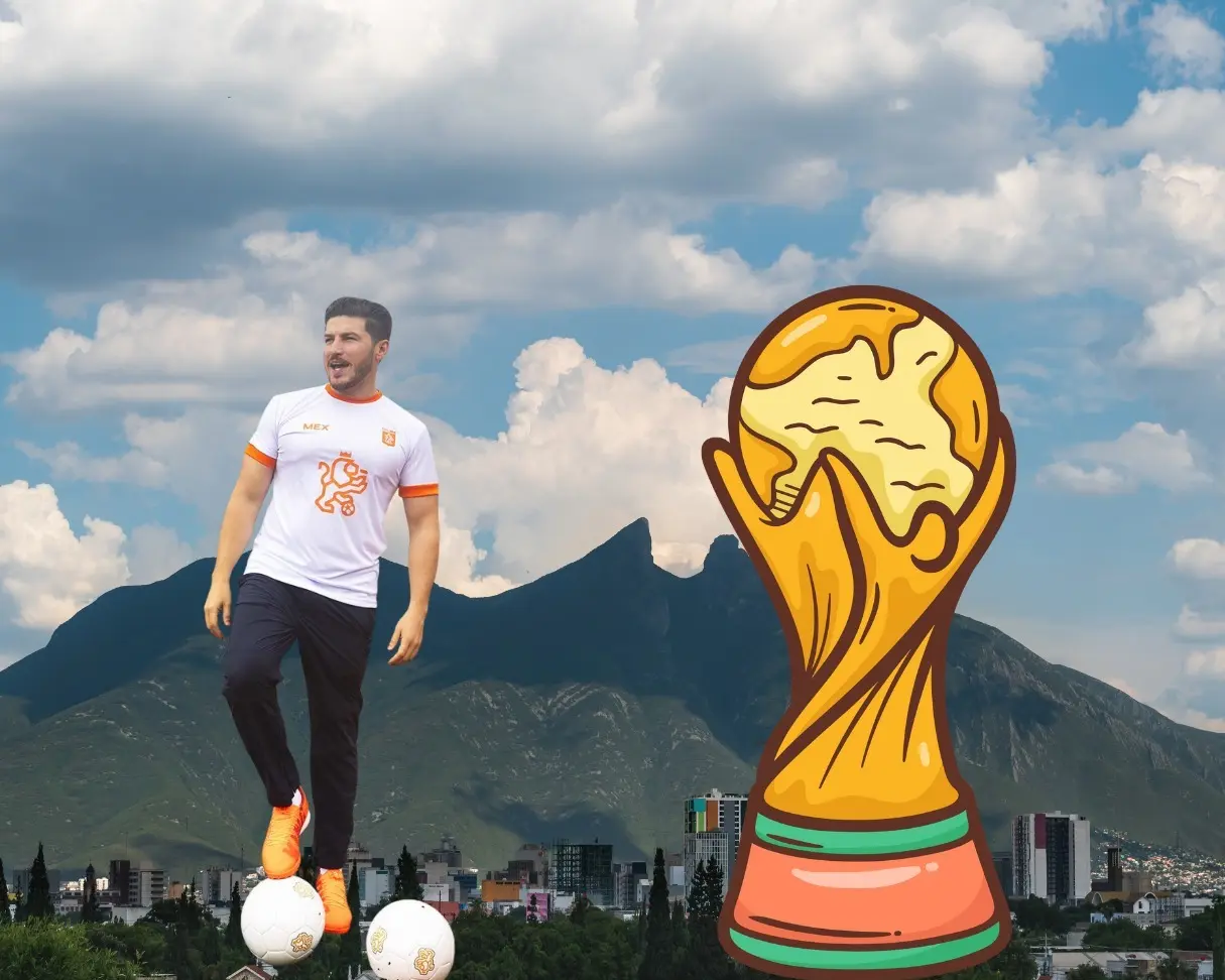 El gobernador de Nuevo León, Samuel García informó que faltan 300 días para el Mundial 2026. Foto: Canva/Samuel García.