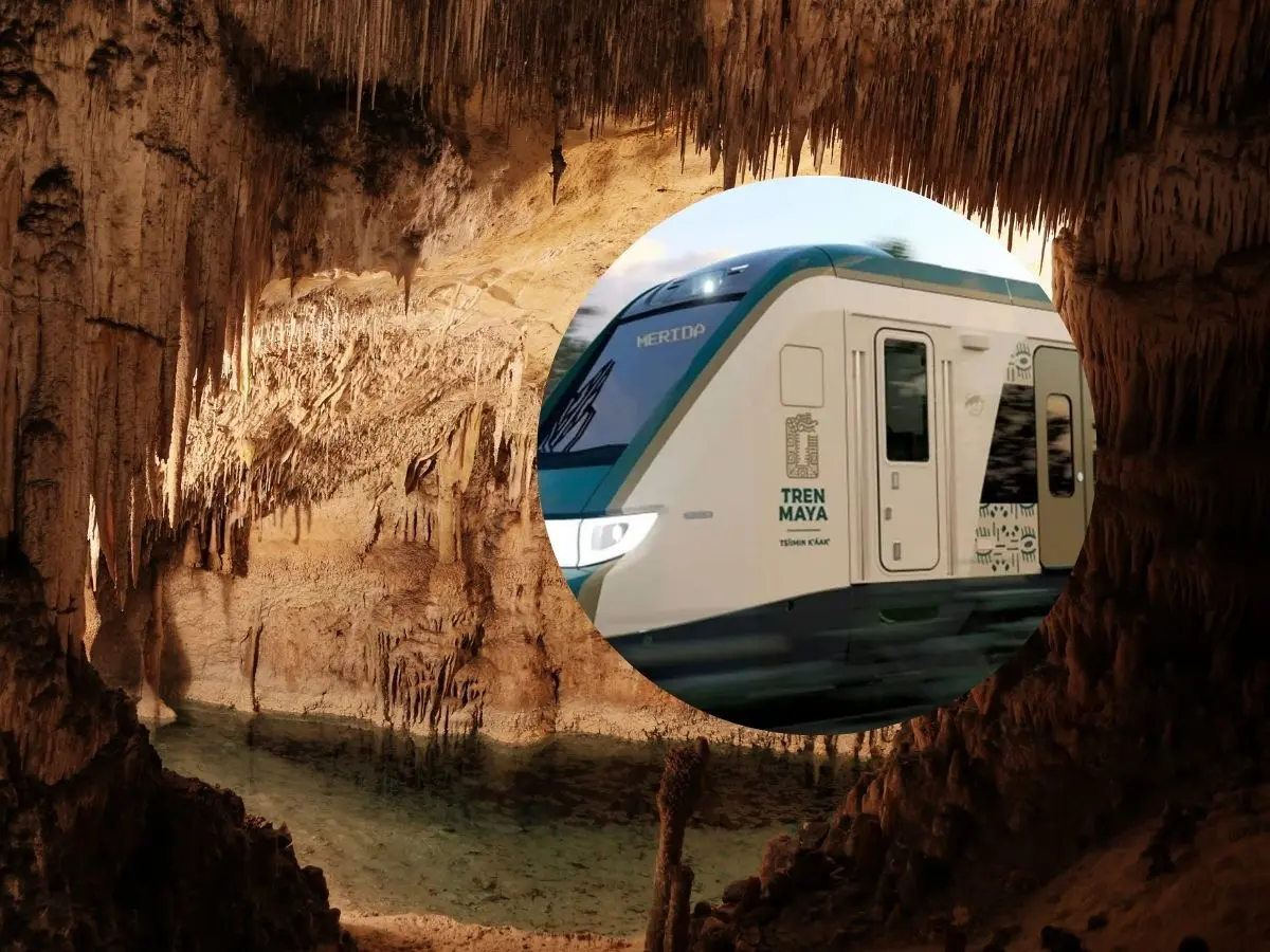 Activistas acompañaron a las autoridades federales para constatar los daños generados por las obras del Tren Maya a las cavernas Garra de Jaguar y Oppenheimer, ubicadas cerca del Tramo 5 de la obra ferroviaria.- Fuente Canva y Gobierno de México