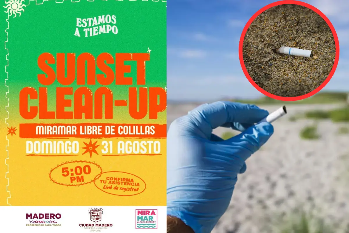 Descubre cómo voluntarios se unen para limpiar Playa Miramar Tamaulipas en la actividad Sunset-Clean Up.
