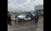 Tensión en el Periférico de Mérida por incendio de camioneta de empresa de gas