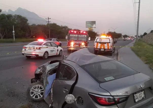 Muere mujer y acompañante resulta lesionado tras accidente en Guadalupe