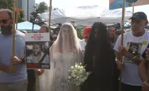 Exrehén mexicana celebra boda simbólica en Tel Aviv con su pareja aún cautiva