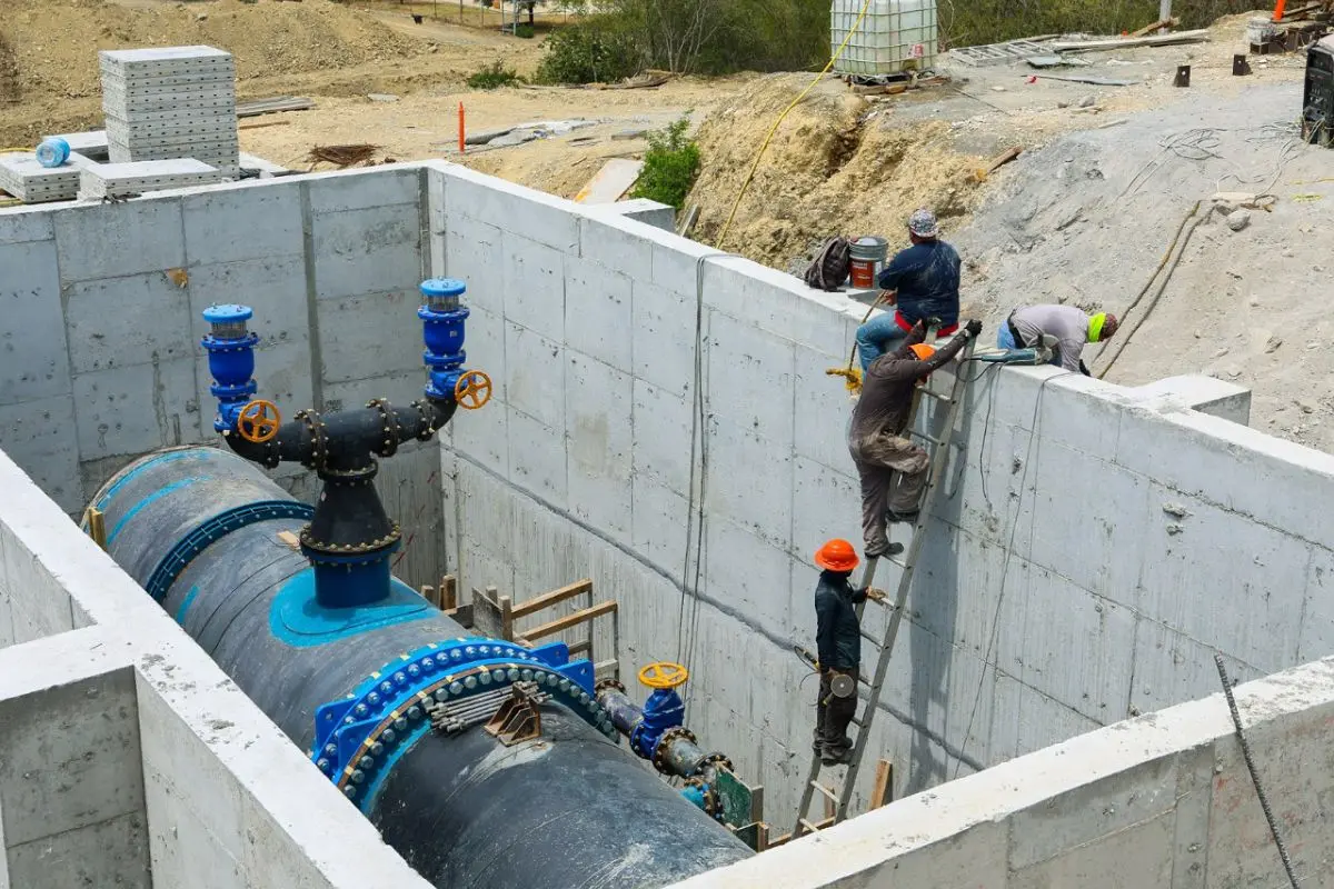 Servicios de Agua y Drenaje de Monterrey informó que concluyó con éxito la interconexión de la nueva Presa León. Foto: Gobierno de Nuevo León