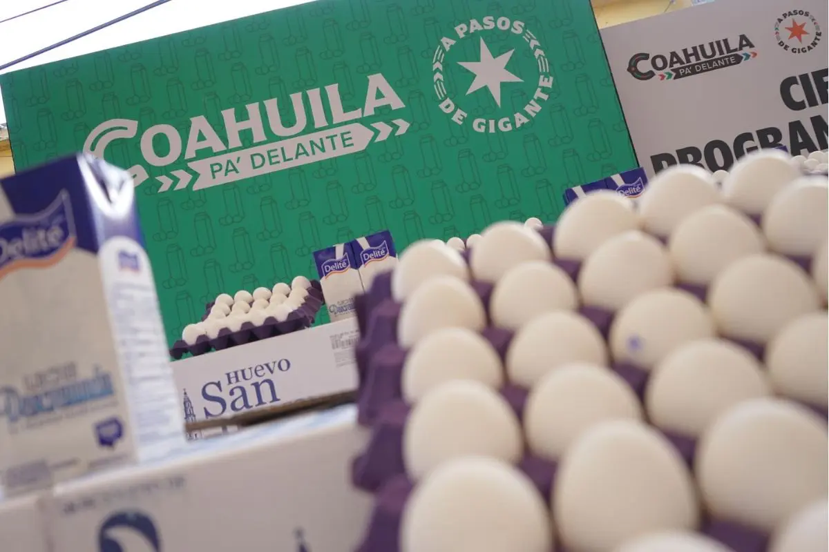 Programa Leche y huevo en Coahuila. Foto: Gobierno de Coahuila