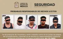 Detienen a cinco hombres que viajaban en presuntas motos robadas en el Edomex
