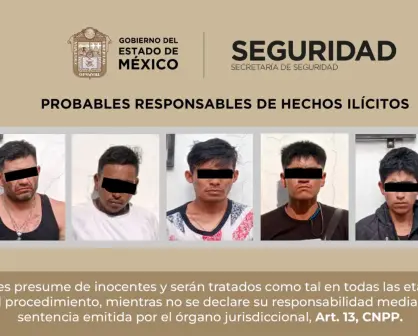 Detienen a cinco hombres que viajaban en presuntas motos robadas en el Edomex