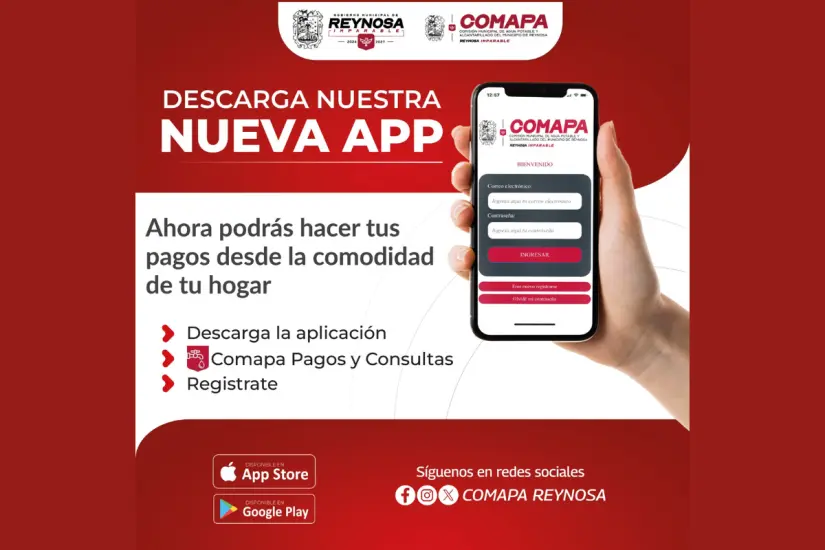 Aplicación de Comapa en celular | Foto: Perla Herrera