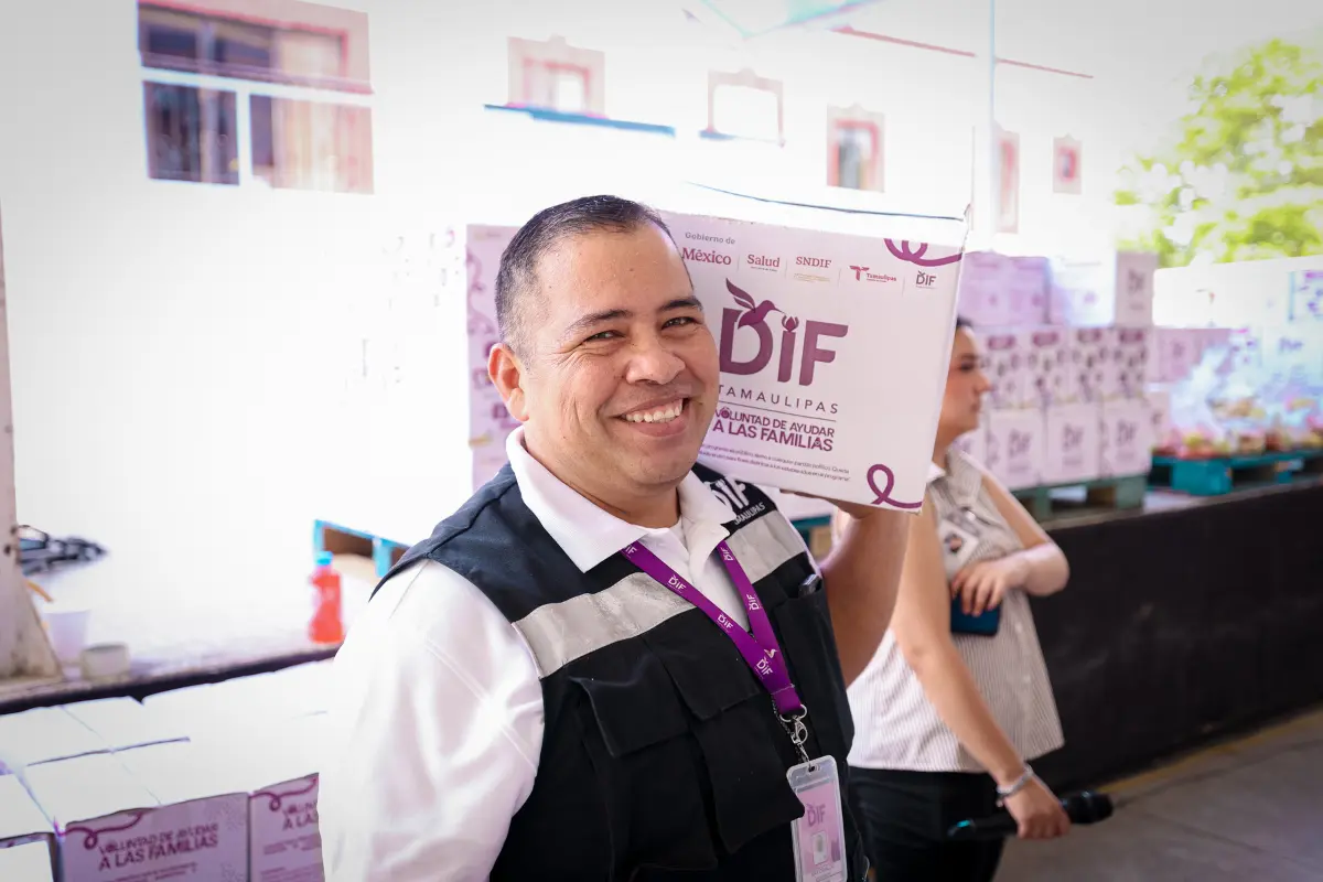 Las canastas alimentarias del DIF Tamaulipas están dirigidas a población en condiciones de vulnerabilidad. Foto: DIF Tamaulipas