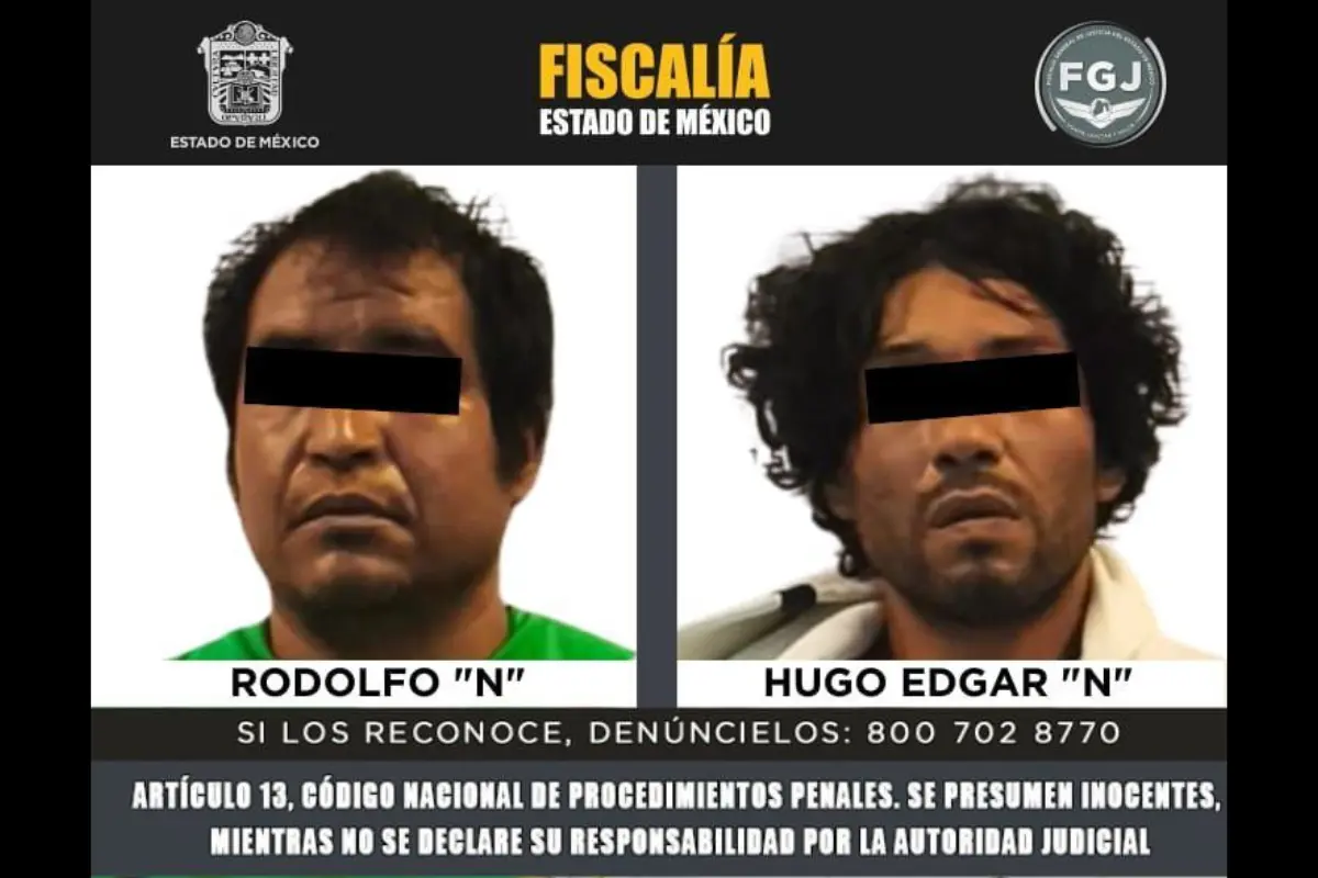 Detenidos por caso de violencia en Edomex.  Foto: X (@FiscaliaEdomex)