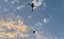 Rescate aéreo de Protección Civil de Nuevo León y Juárez tras accidente en el Cerro Agujerado
