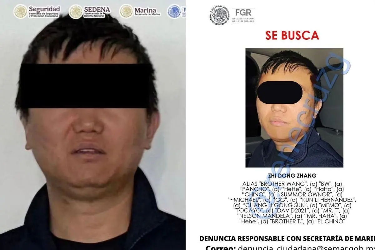 Zhi Dong Zhang, el narco chino que escapó de CDMX.      Foto: Imagen de X | Canva