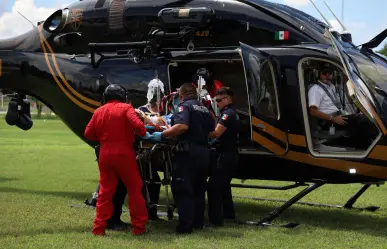 Helicóptero de la SSP realiza traslado urgente de motociclista herido en Tizimín