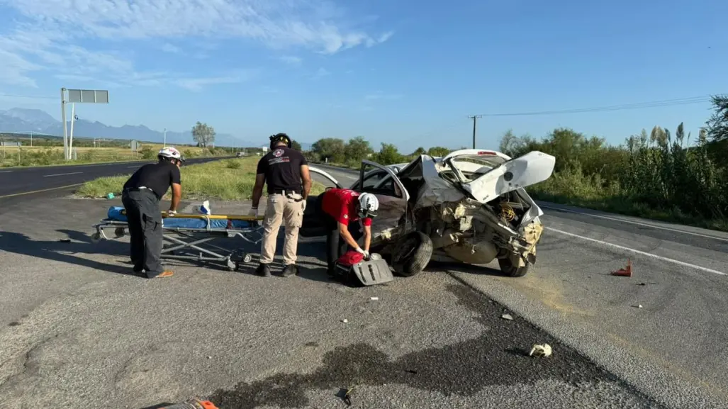 Choque múltiple en Montemorelos provoca lesionado en la Carretera Nacional
