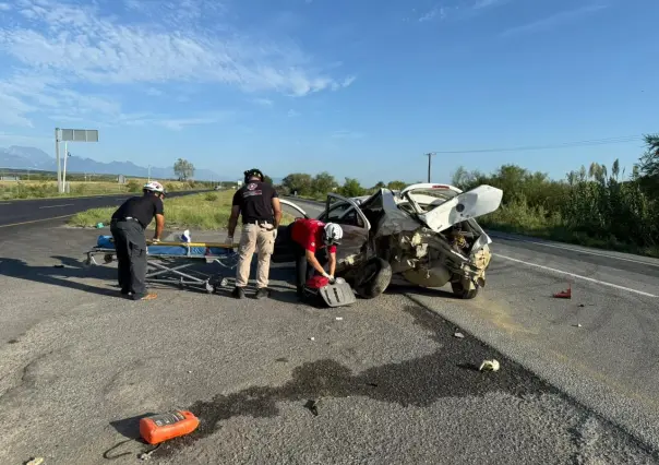 Choque múltiple en Montemorelos provoca lesionado en la Carretera Nacional