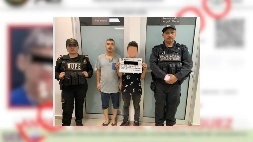Menor extraviado en Santiago es rescatado por policías del municipio y Fuerza Civil