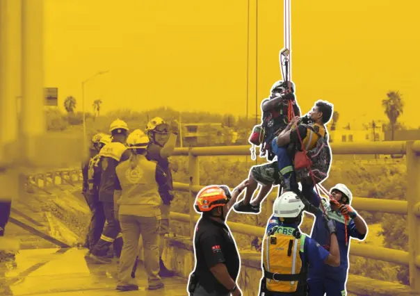 Salvan a hombre de morir en la corriente del arroyo Topo Chico