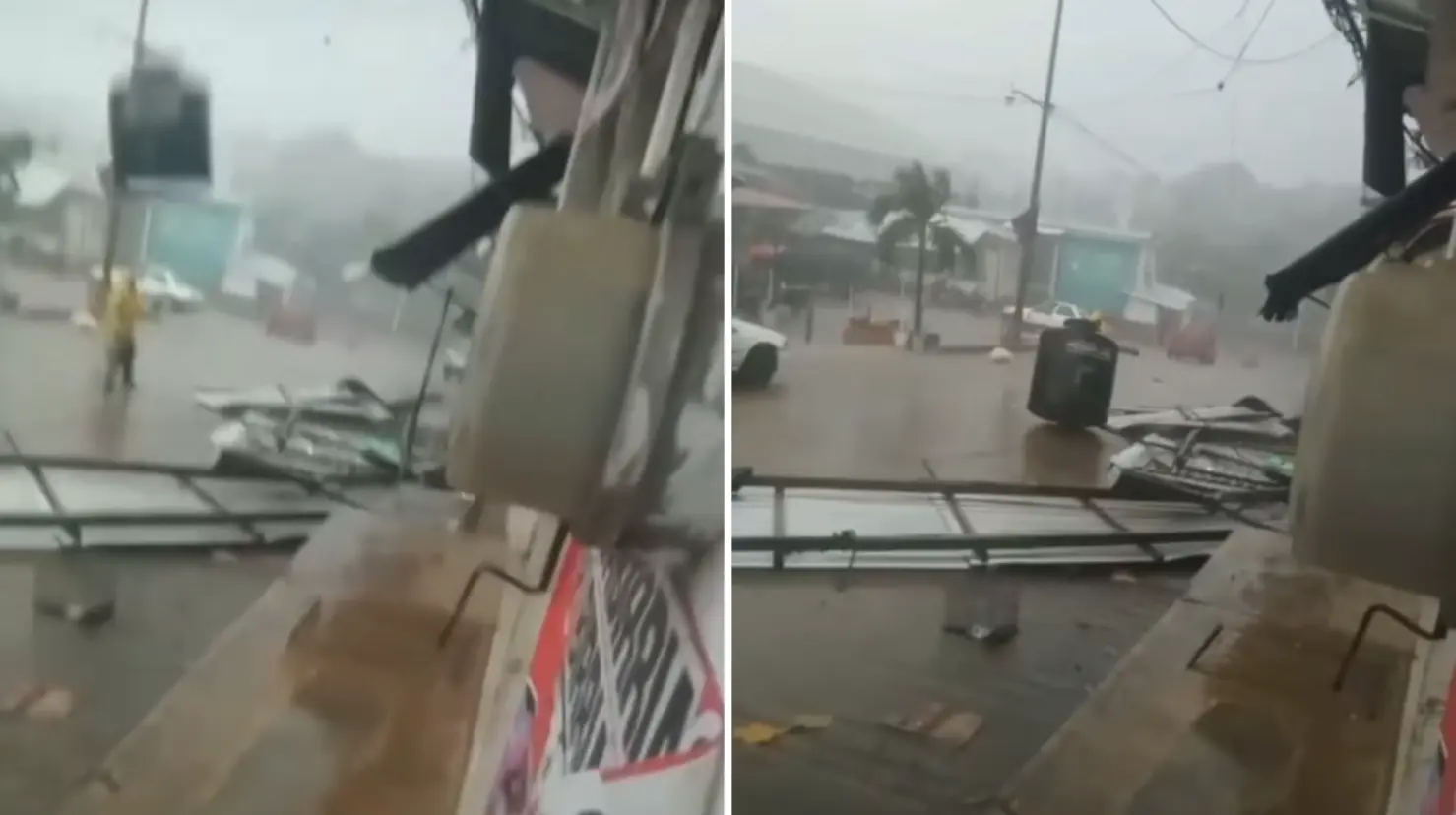 VIDEO | Tinaco cae sobre un hombre durante tormenta en Guerrero. Foto: TikTok (@kapeeex)