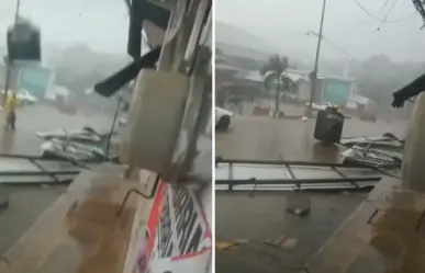 VIDEO | Tinaco cae sobre un hombre durante tormenta en Guerrero