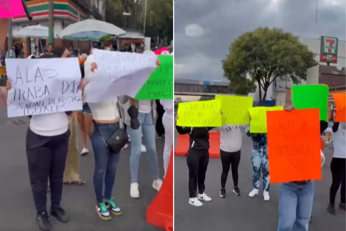 Trabajadoras sexuales en protesta por ciclovía Tenochtitlán. Foto: Captura de pantalla | Canva