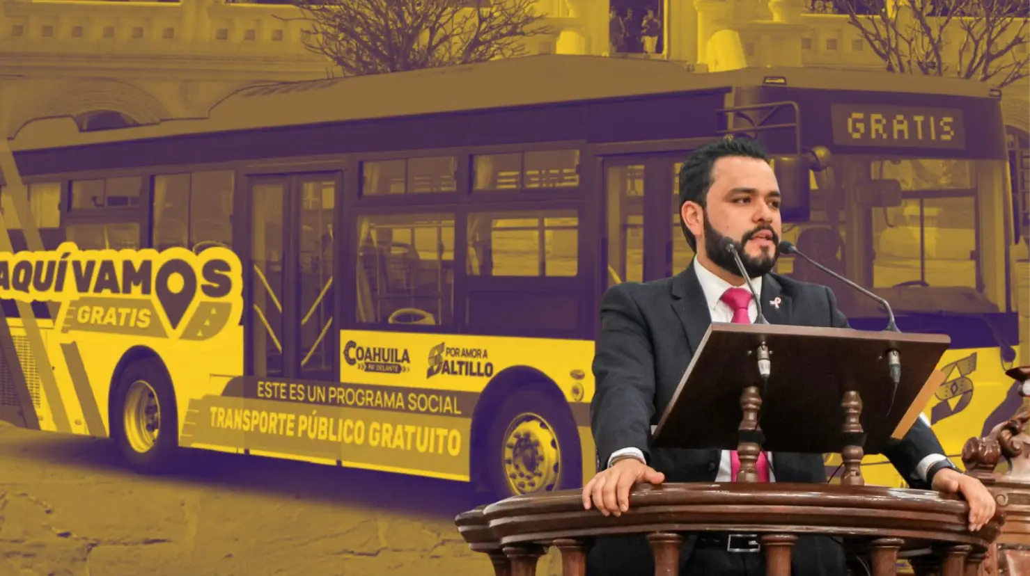 El diputado Alberto Hurtado respaldó el programa de transporte gratuito en Saltillo. (Fotografía: Alberto Hurtado)