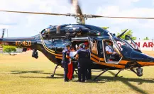Helicóptero de la SSP traslada de urgencia a joven embarazada de Tekax a Mérida