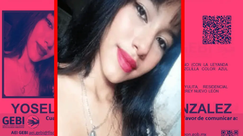 Buscan a Yoselin de la Cruz González, menor desaparecida en Monterrey