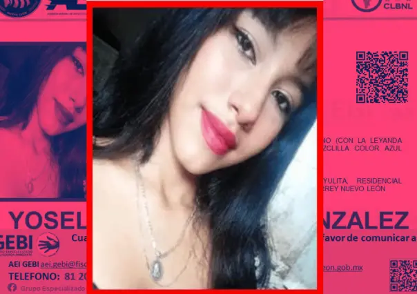 Buscan a Yoselin de la Cruz González, menor desaparecida en Monterrey