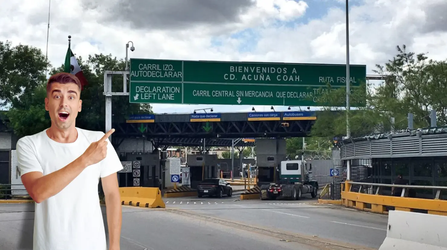 Estos son los nuevos horarios en el cruce aduanal de Acuña. (Fotografía: Gobierno de México | Canva)