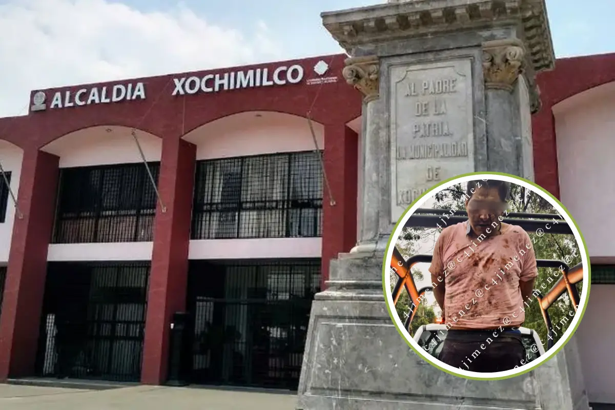 Alcaldía Xochimilco y agresor de mujer trans. Foto: alcaldía Xochimilco y C4 Jiménez | Canva