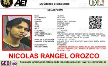Desaparece Nicolás Rangel Orozco, de 16 años, en San Pedro