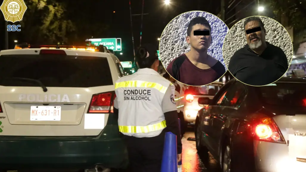 SSC CDMX detiene a 2 hombres en alcoholímetro y rescata a víctima retenida en la San Rafael