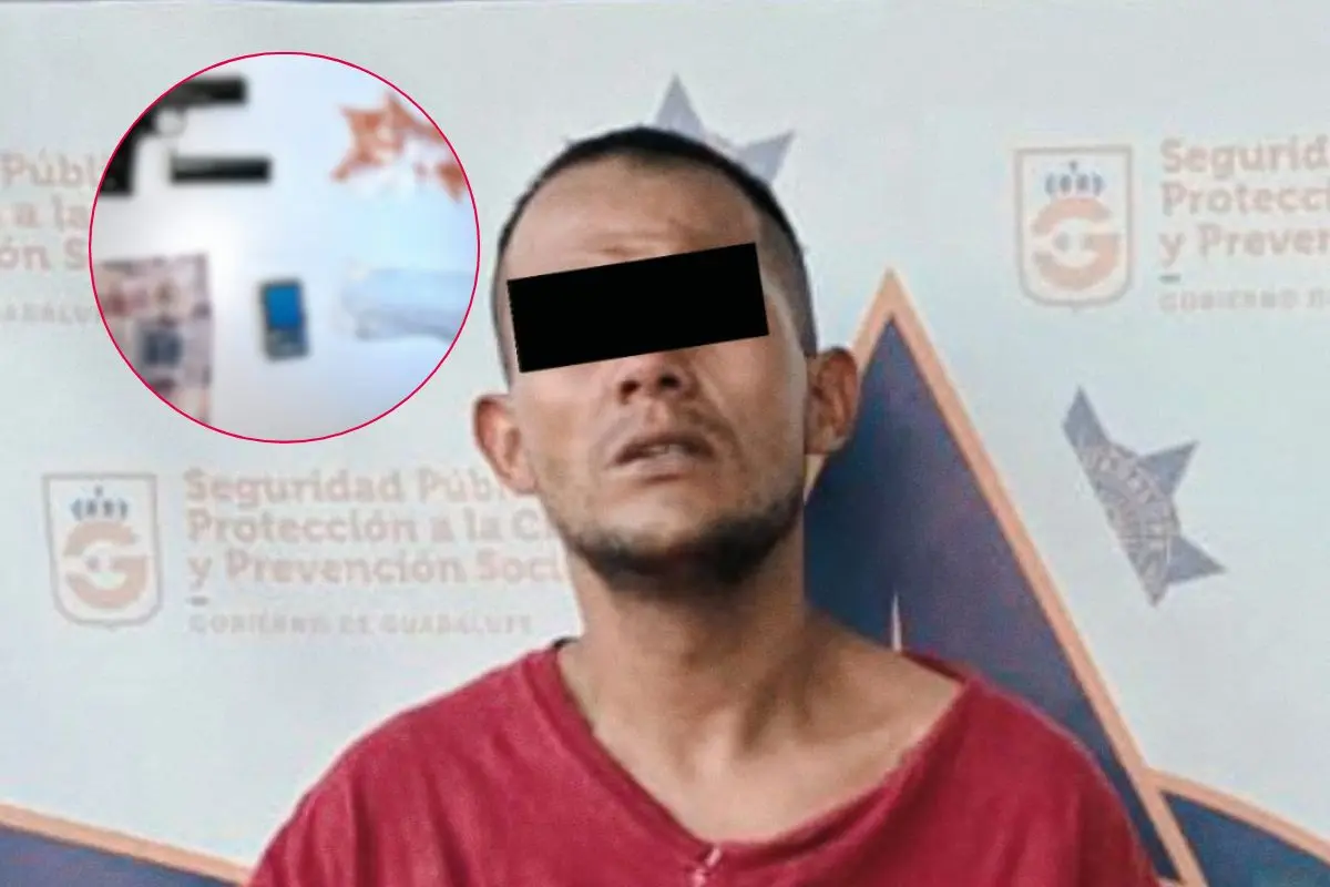 El sujeto fue identificado como Michel, de 35 años, originario de Coahuila Foto: Gobierno de Guadalupe