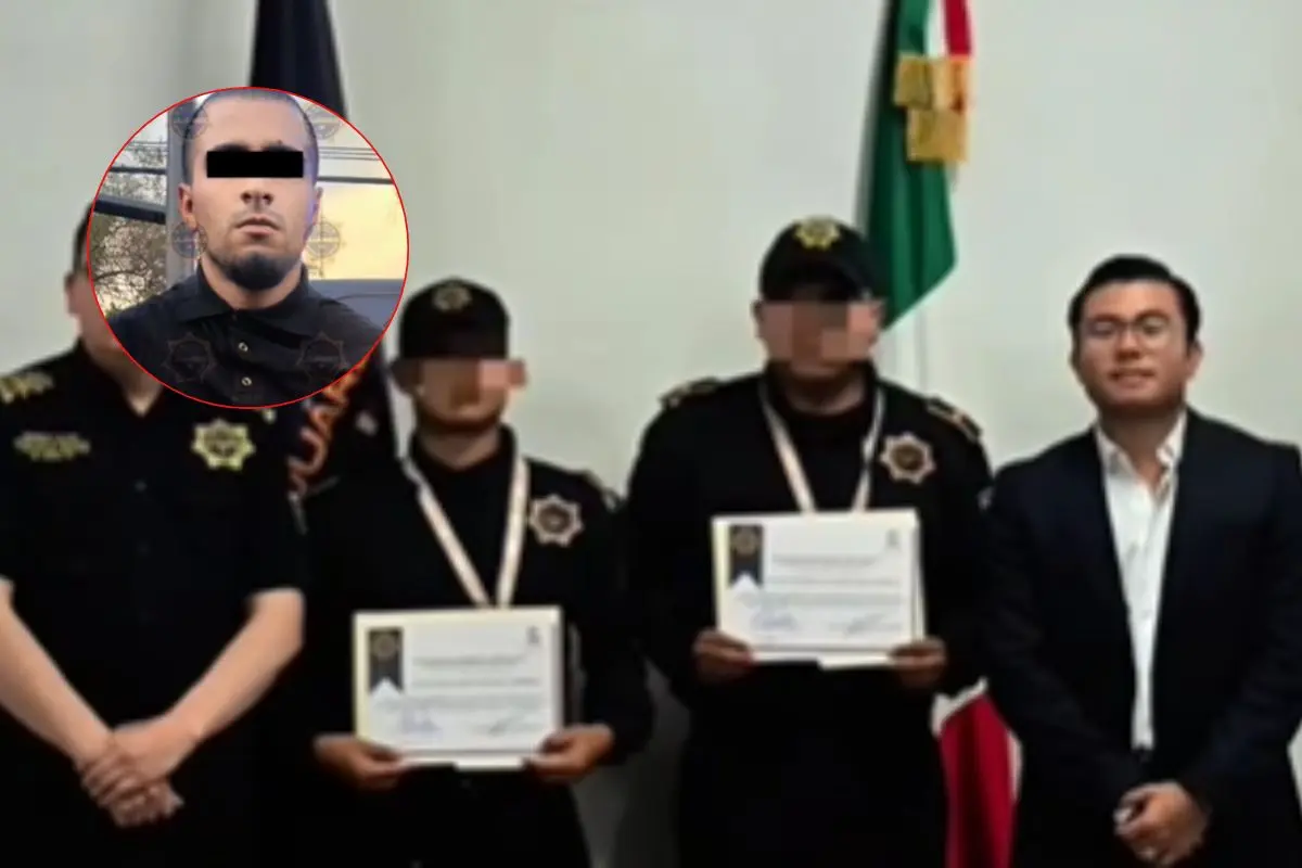Policías reconocidos por el alcalde Félix Arratia Foto: Gobierno de Juárez
