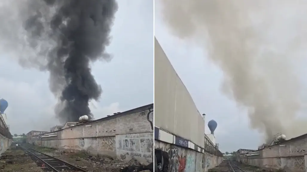 VIDEO I Incendio consume fábrica de hule espuma en Gustavo A. Madero; químicos avivan el fuego