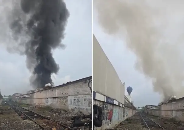 VIDEO I Incendio consume fábrica de hule espuma en Gustavo A. Madero; químicos avivan el fuego