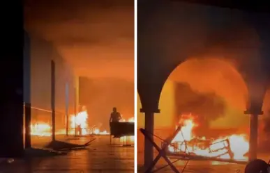 Incendian el Palacio Municipal de Tzucacab, Yucatán, por la muerte de un detenido